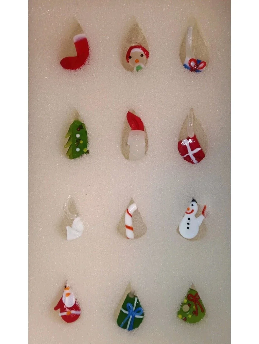 LS Arts Glass Christmas Tree Figurine 13 Pc Set with Ornaments in Box 6